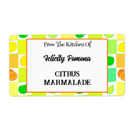 Étiquette Cuisine De Citron, Lime Orange Motif De Fruit D'Ag