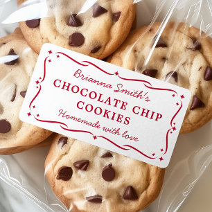 Étiquette Cuisine de cuisson Festive blanc rouge cuisine