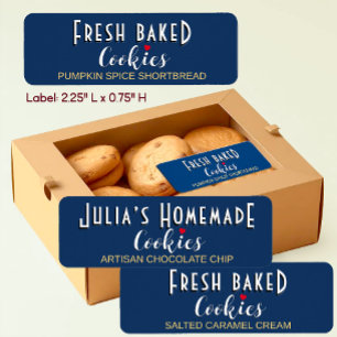 Étiquette CUISINES FRAÎCHES AVEC nom de cookie et coeur Lab