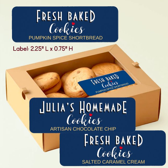 Étiquette CUISINES FRAÎCHES AVEC nom de cookie et coeur Lab (Créateur téléchargé)