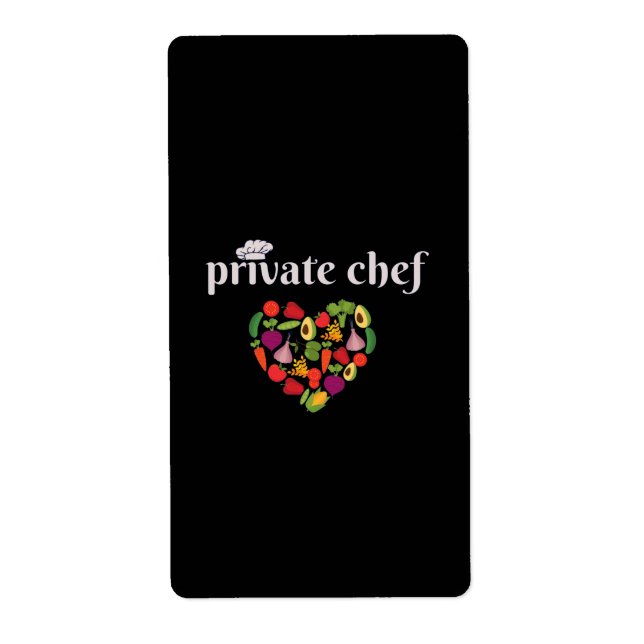 Étiquette Cuisinier Privé Amoureux de Nourriture Saint Valen (Devant)