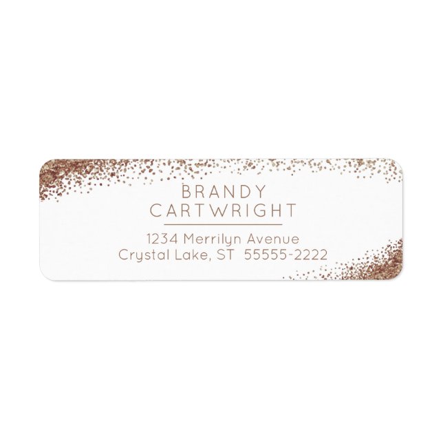 Étiquette Cuivre, Blush et Or Éperche (Devant)