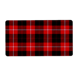 Étiquette Cunningham Tartan rouge noir
