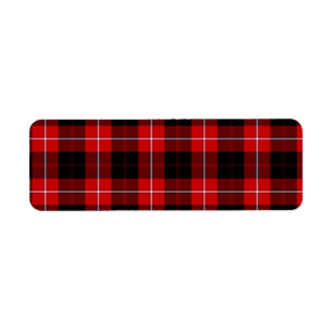 Étiquette Cunningham Tartan rouge noir
