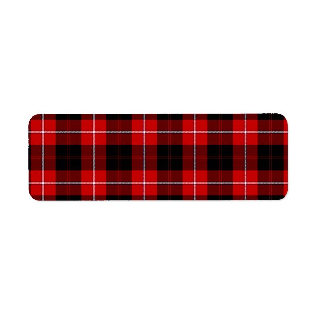 Étiquette Cunningham Tartan rouge noir (Devant)