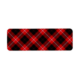 Étiquette Cunningham Tartan rouge noir