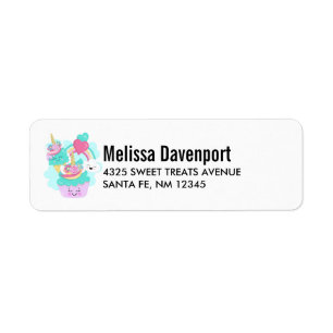 Étiquette Cupcake mignonne et crème glacée joyeuse