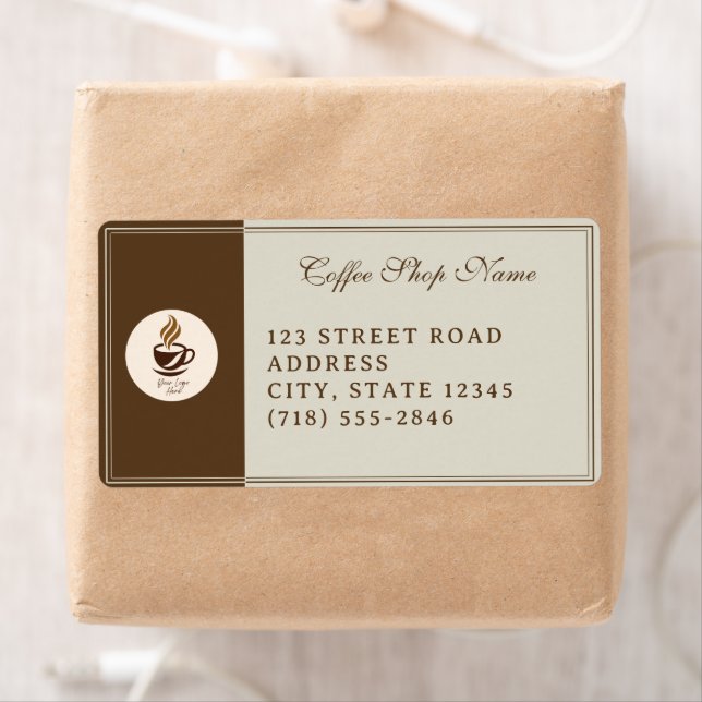 Étiquette Custom Coffee Shop Shipping Labels – Personalized  (En situation)