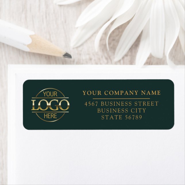 Étiquette Custom Company Business Logo Return Address (En situation)