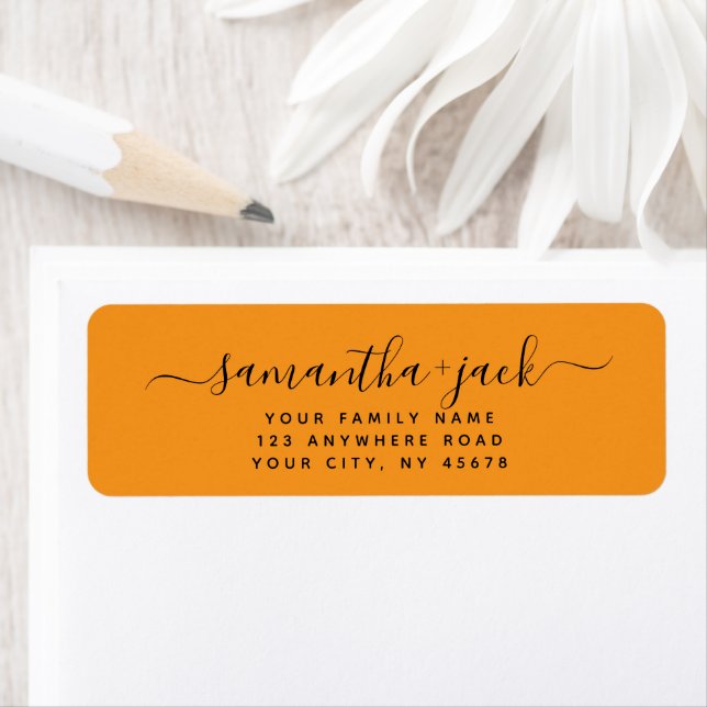 Étiquette Custom Handwritten Stylish Elegant Return Address (En situation)