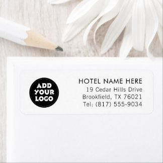 Étiquette Custom Hotel Logo and Return Name Address