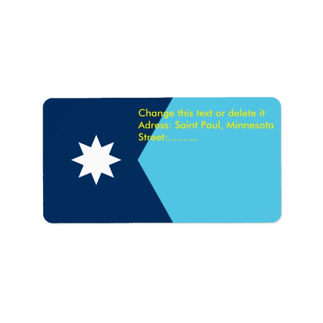 Étiquette Custom Label with Flag of Minnesota, USA (Devant)