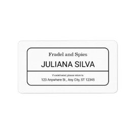 Étiquette Custom Return Address Label