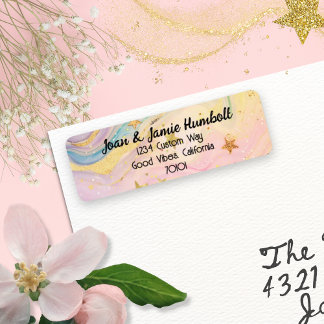 Étiquette Custom Return Address Label Pink Galaxy Swirl 