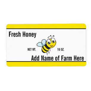 Étiquette Custom Text on Bee Honey Jar