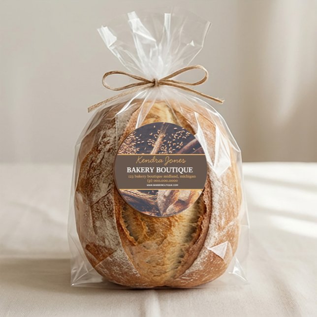 Étiquette customisé Boulangerie Boutique autocolla (Customized Label Bakery Boutique sticker #bakeryshop #baking #bakerylabel #darkbrown #elegantlabel )