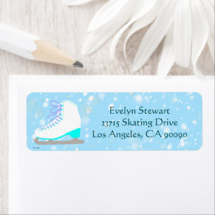 Étiquette Customisée Figure Patinage Blue Snow Return Adres