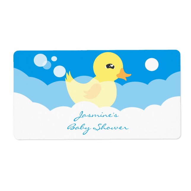Étiquette Cute Boy Caoutchouc Bouteille d'eau Ducky Étiquett (Devant)