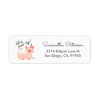 Cute Cat Party Invitation Adresse de retour