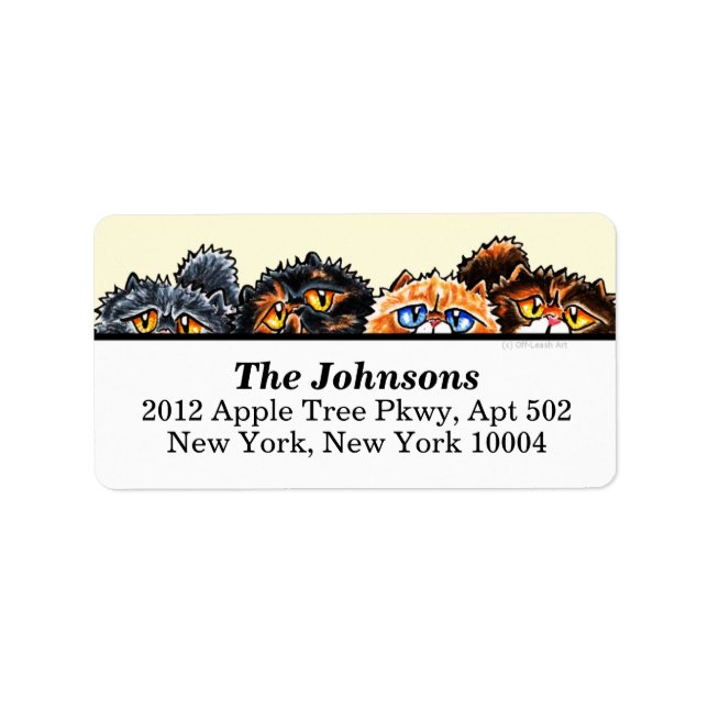 Étiquette Cute Cats Persians et crème (Devant)