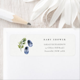 Étiquette Cute Enk Blue Boy Chaussures Fauna Baby shower Adr