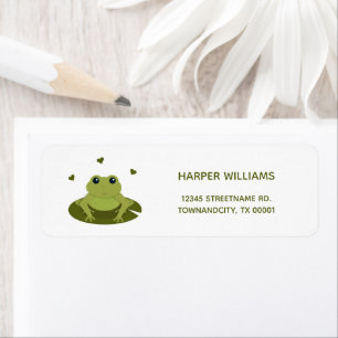 Étiquette Cute Frog Animal Kids Adresse de retour
