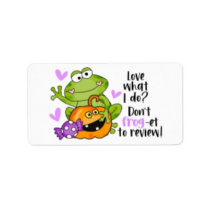 Étiquette Cute Frog Pun Halloween Petite entreprise