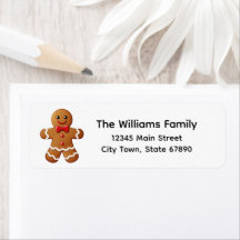 Cute Gingerbread Man Holiday Adresse