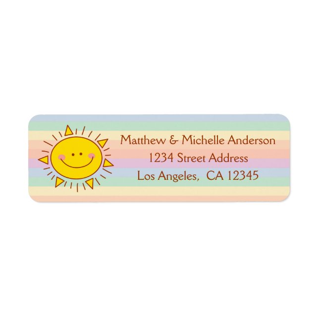 Étiquette Cute Kawaii Little Rainbow Sunshine Doodine (Devant)