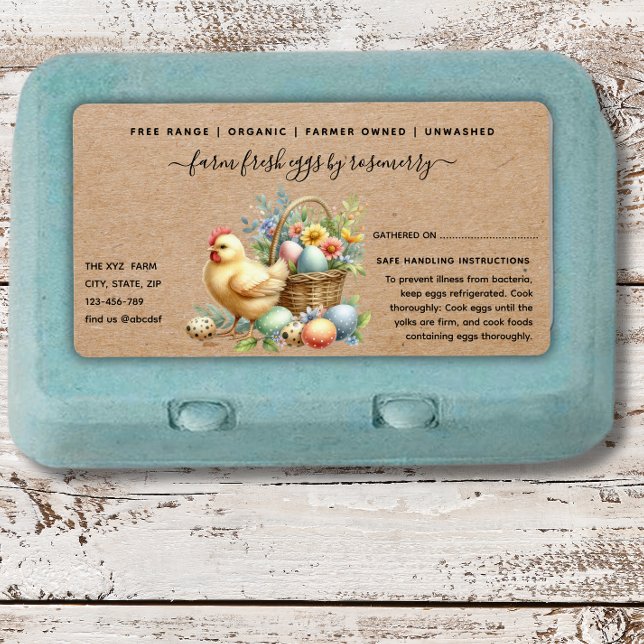 Étiquette Cute kraft Egg Carton Label (Créateur téléchargé)