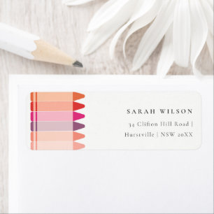 Étiquette Cute Little Artist Crayon Fun Rainbow Adresse