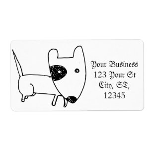 Étiquette Cute minimaliste chien oeil noir Thunder_Cove