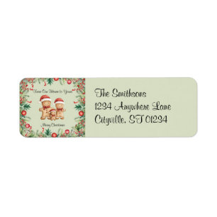 Étiquette Cute pain d'épices biscuit Noël de famille