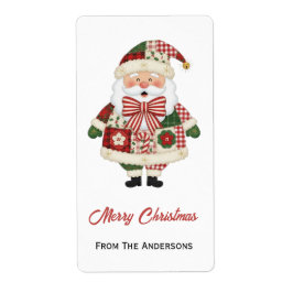 Étiquette Cute Personalized Santa Christmas Holiday