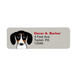 Étiquette Cute Piebald Dachshund Adresse de retour