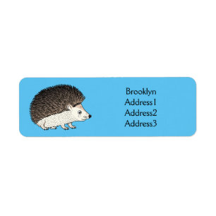 Étiquette Cute prickly hedgehog cartoon