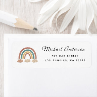 Étiquette Cute Rainbow Baby Shower Return Address Label