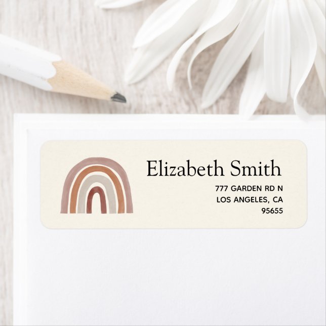 Étiquette Cute Rainbow Boho Baby Shower (En situation)