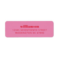 Cute rose et rouge Nom Adresse de retour