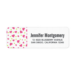 Étiquette Cute rose et vert Tumbling Hearts Motif