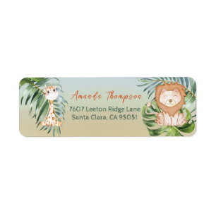 Étiquette Cute Safari Jungle Petits Baby showers Animaux