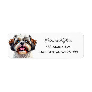 Étiquette Cute Shih Tzu Chien Chien Chien Chien Personnalisé
