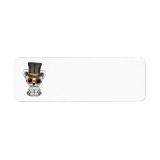 Étiquette Cute Steampunk Baby Ours Polaire