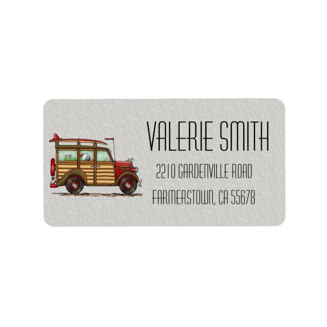 Étiquette Cute Surfing Woody (Devant)