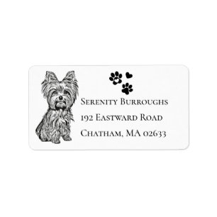 Étiquette Cute Yorkshire Terrier Amoureux des chiens chiot Y