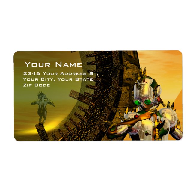 Étiquette CYBORG TITAN DANS LE DÉSERT D'HYPERION Sci-Fi (Devant)