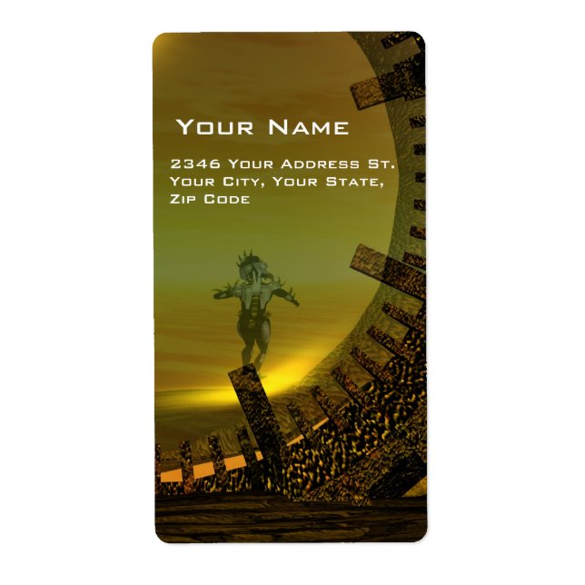 Étiquette CYBORG TITAN DANS LE DÉSERT D'HYPERION Sci-Fi (Devant)