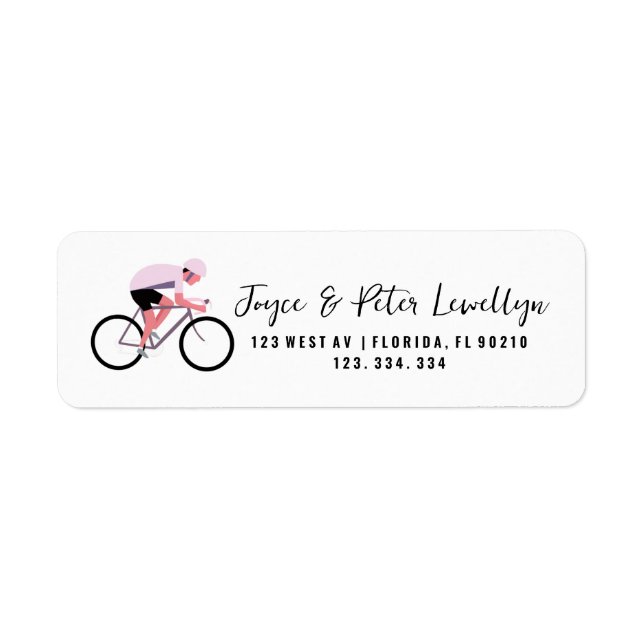 Étiquette Cycle d'étiquette de l'adresse de retour du vélo (Devant)