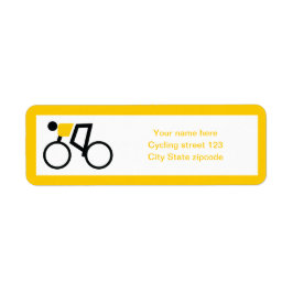 Étiquette Cycliste chevauchant sa coutume de vélo