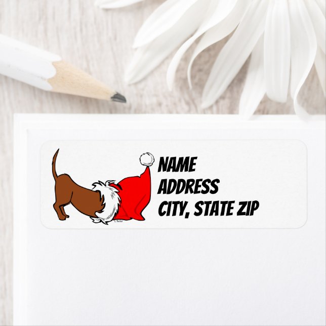 Étiquette Dachshund Santa Hat Christmas Adresse de retour (En situation)